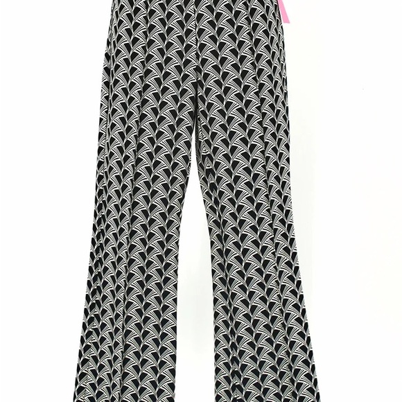 Maeve Black and White Patterned Flare Pants - Picture 2 of 4